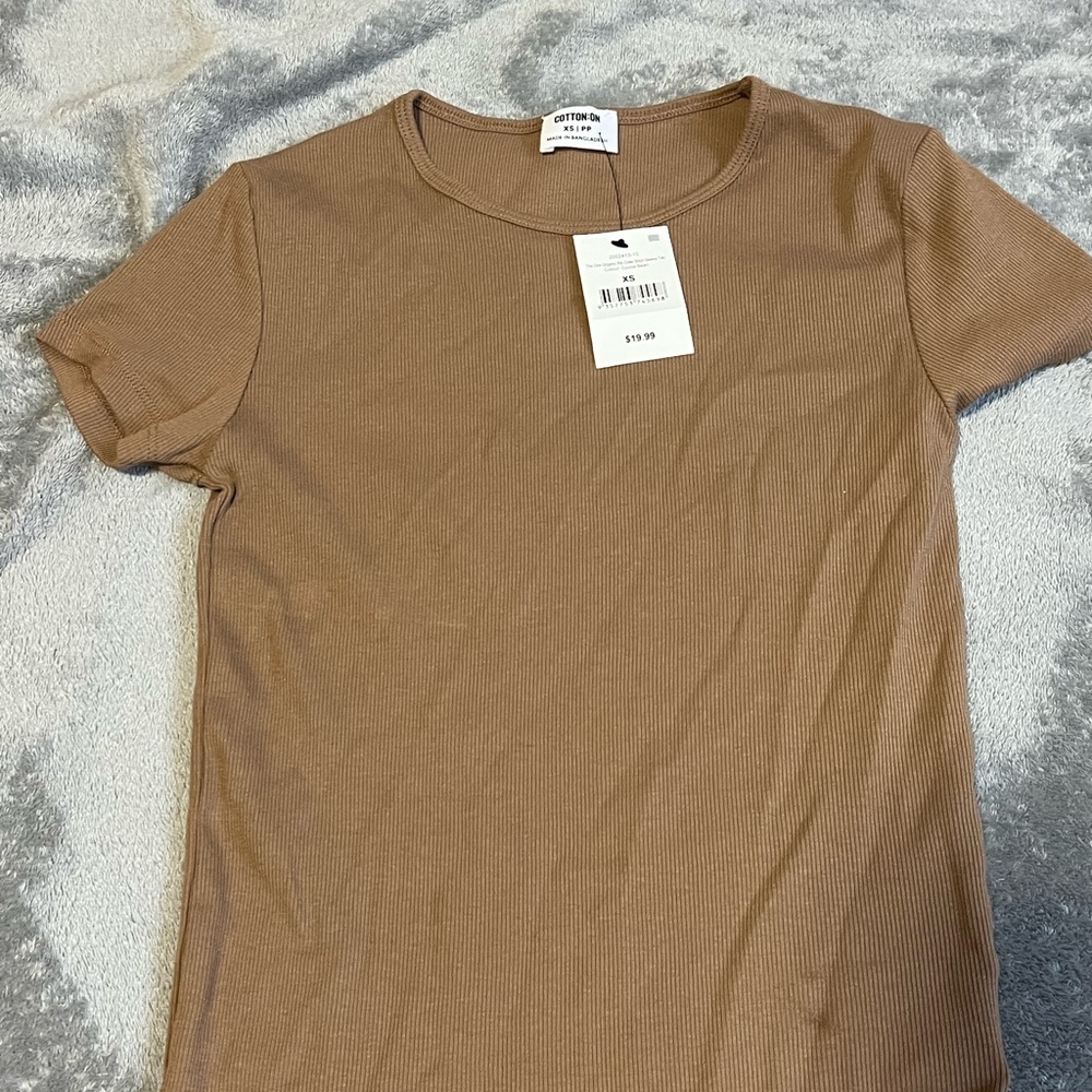 cotton on brown tee